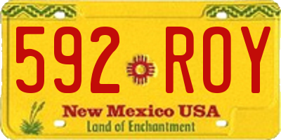 NM license plate 592ROY