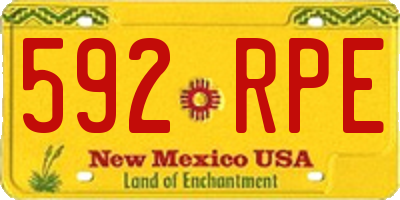 NM license plate 592RPE