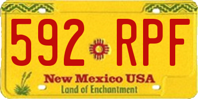 NM license plate 592RPF