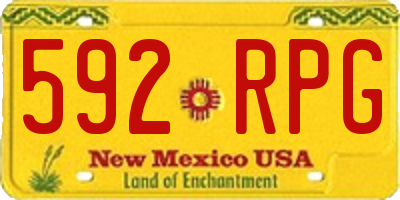 NM license plate 592RPG