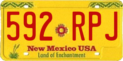 NM license plate 592RPJ