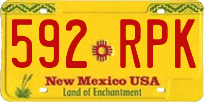 NM license plate 592RPK