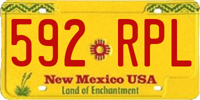 NM license plate 592RPL