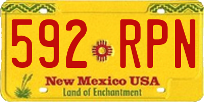 NM license plate 592RPN