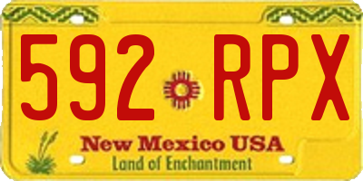 NM license plate 592RPX