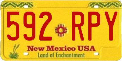 NM license plate 592RPY