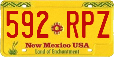 NM license plate 592RPZ