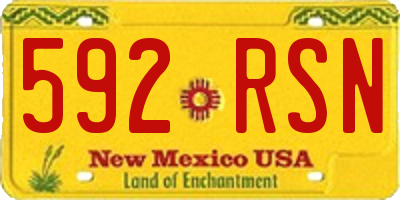 NM license plate 592RSN