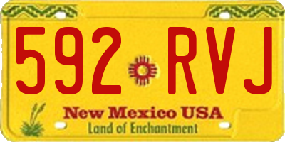 NM license plate 592RVJ