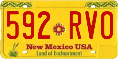 NM license plate 592RVO