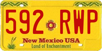 NM license plate 592RWP