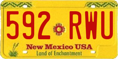 NM license plate 592RWU