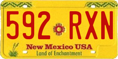 NM license plate 592RXN