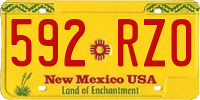 NM license plate 592RZO