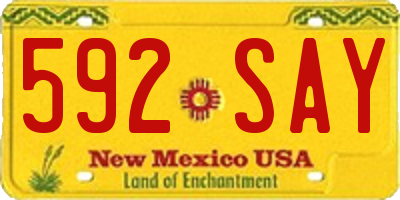 NM license plate 592SAY