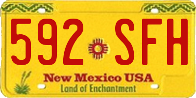 NM license plate 592SFH