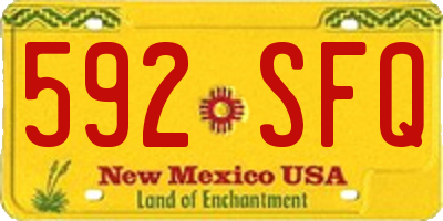 NM license plate 592SFQ