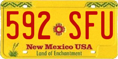 NM license plate 592SFU