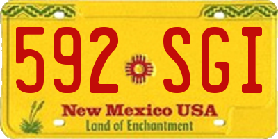 NM license plate 592SGI