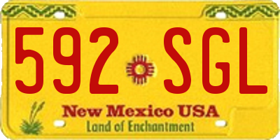 NM license plate 592SGL