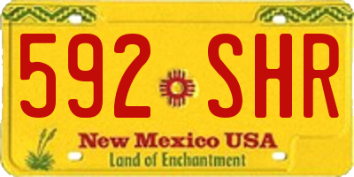 NM license plate 592SHR
