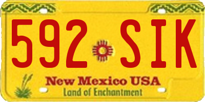NM license plate 592SIK