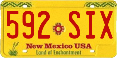 NM license plate 592SIX