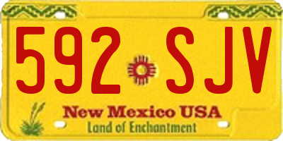 NM license plate 592SJV