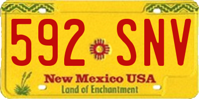 NM license plate 592SNV