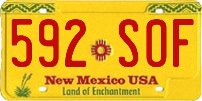 NM license plate 592SOF