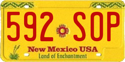 NM license plate 592SOP