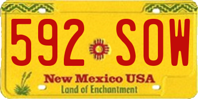 NM license plate 592SOW