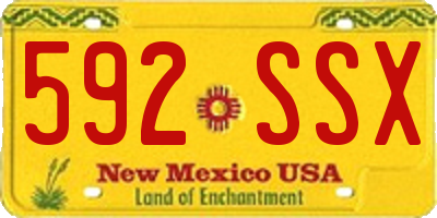NM license plate 592SSX
