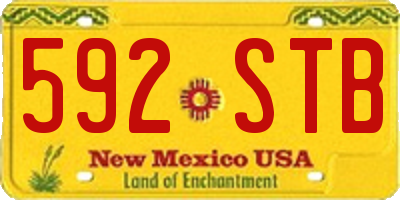 NM license plate 592STB