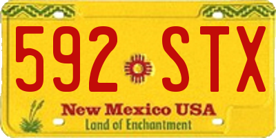 NM license plate 592STX