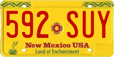 NM license plate 592SUY