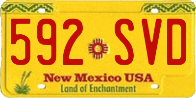 NM license plate 592SVD