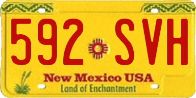 NM license plate 592SVH