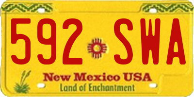 NM license plate 592SWA