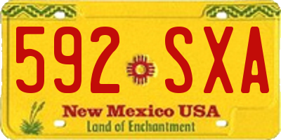 NM license plate 592SXA