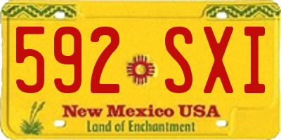 NM license plate 592SXI