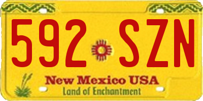 NM license plate 592SZN