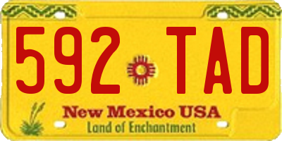 NM license plate 592TAD