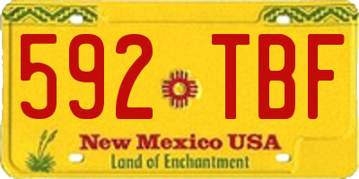 NM license plate 592TBF