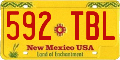 NM license plate 592TBL