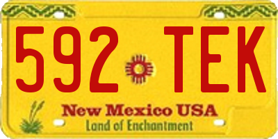 NM license plate 592TEK