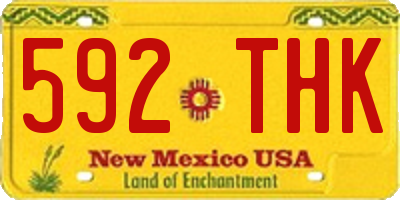 NM license plate 592THK