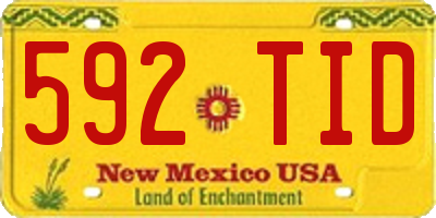 NM license plate 592TID