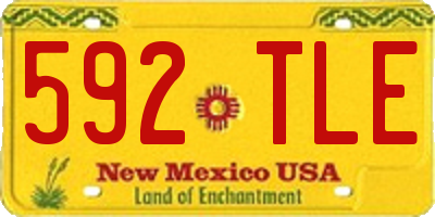 NM license plate 592TLE