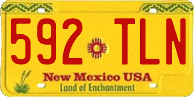 NM license plate 592TLN